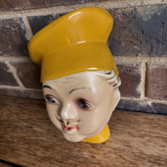 1940's Chalkware CHEF String Holder Dispenser - Picture 3 of 12